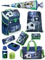 Produktbild: Scooli Schulranzen Campus Fit Fussball Schultasche, Soccer blau, ab 1. Klasse (Komplett-Set, 10-tlg., mit Lunch-Set, Sporttasche und Schultüte 85 cm), mit Brustgurt, 980 Gramm leicht, 18L Volumen