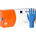 Produktbild: Nitrilhandschuhe Abena Excellent 30 cm lang blau M KARTON Gr. 7-8 puderfreie unsterile Nitrilhandschuhe, 100 Stück/Box 3925