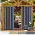 Produktbild: Rosnek Vorhang Wasserdicht, Ösen/Rodentasche/Tap Top, für Terrasse Rasen Garten (1 St), 2er Set H×B: 213×132;243×132;274×132 grau 132 cm x 274 cm