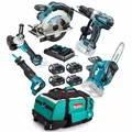 Produktbild: Makita DUC252PT4J Combo Kit Kettensäge inkl. 4x BL1850 DC18RD DHP458 uvm.