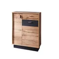 Produktbild: trendteam smart living - Coast - Kommode - Eiche/Grau - Garderobenschrank mit 2 Türen, 1 Schublade und 4 Einlegeböden - (BxHxT) 69 x 96 x 35 cm - Kleiderschrank inkl. Frontbeleuchtung