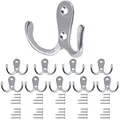 Produktbild: 10Stück Kleiderhaken Silber Garderobenhaken Vintage Doppelhaken Wandhaken Met...