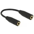 Produktbild: Adapter Klinke 3,5mm 4Pin (Buchse) > 3,5mm 4Pin (Buchse) schwarz, 13cm