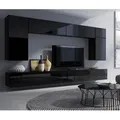 Produktbild: Große Wohnwand mit viel Stauraum in schwarz Hochglanz CAIRNS-132, B/H/T ca. 300/200/43 cm - Schwarz