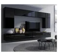 Produktbild: Lomadox Wohnwand CAIRNS-132, (6-St), in schwarz Hochglanz, Modern, grifflos