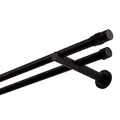 Produktbild: Gardinenstange schwarz 360 cm 2-läufig 19 mm aus Metall Wandbefestigung Zylinder