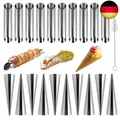 Produktbild: Cannoli Backform - 21 Stück, Edelstahl, Cannoli-Form, Röhren, Sahne, Rollform, S
