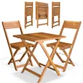 Produktbild: Casaria® Balkonmöbel Set 2 Personen Wetterfest Holz Vormontiert Klappbar 110kg Belastbarkeit Balkon Garten Terrassenmöbel Gartenmöbel 3-TLG Akazie