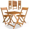 Produktbild: CASARIA® Balkonmöbel Set 3-Tlg Holz Akazie Klappbar Wetterfest Balkon Garten