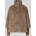 Produktbild: Zero Jacke aus Kunstfell mit Stehkragen in Taupe, Größe 42
