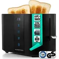 Produktbild: GOURMETmaxx Toaster, 2 Scheiben - 6 Bräunungsgrade, Touchscreen, Brötchenaufsatz - Schwarz