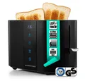 Produktbild: GOURMETmaxx Toaster Toaster 2 Scheiben Kurzschlitz mit Touch-Display, 800 W, 800W schwarz, 6 Bräunungsgrade, Touchscreen, Brötchenaufsatz
