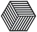 Produktbild: Zone Denmark Hexagon Topfuntersetzer Hitzebeständig, Silikon Untersetzer, Praktische und Dekorative Topf-Untersetzer, Spülmaschinenfest, 16 x 14 cm, Schwarz