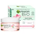 Produktbild: Garnier Gesichtscreme für müde Haut ohne Strahlen, Für einen jugendlichen Glow, Pflege und Festigkeit, Mit Bio-Hagebutten-Öl und Vitamin C, Garnier Bio Rosy Glow 3in1, 50 ml