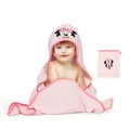 Produktbild: Disney Home Minnie Mouse Baby-Kapuzenhandtuch-Set bis 5 Jahre Weich & Saugfähig Oeko-Tex Zertifiziert, 2-teilig,Kapuzenhandtuch 80 x 80 cm, Waschlappen 15 x 20 cm