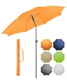 Produktbild: FARE Sonnenschirm Gr. XL - 235 cm Durchmesser - UV-Schutz 50+ für Balkon Garten Terrasse Sommer - Titan-Finish Knickvorrichtung Drehfeststeller inkl. Tragetasche (aprikose)