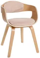 Produktbild: CLP Esszimmerstuhl ergonomisch Kingston,Lehnstuhl mit umlaufender Rückenlehne, Holzgestell belastbar bis 150 kg, Farbe:Natur/Creme
