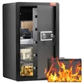Produktbild: VEVOR Safe Tresor mit feuerfester Geldtasche, Einzeltür-Safe 4 Kubikfuß, 2 Trennwände, digitaler Möbeltresor mit Schlüssel Code, Wertsachenbox... - Schwarz