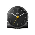 Produktbild: BRAUN BC01B Quarzwecker rund schwarz | Design gelber Zeiger Uhr Quarzwecker