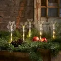 Produktbild: B-Erdspießleuchte Schneeflocken Wandy 5 warmweiße LEDs 140cm IP44 batterie