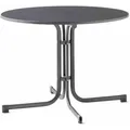 Produktbild: Boulevard-Klapptisch, ø 100 cm, eisengrau Gestell aus Stahl in eisengrau, Tischplatte aus Mecalit®-Pro in anthrazit