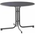 Produktbild: Boulevard-klapptisch, Ø 100 Cm, Eisengrau Gestell Aus Stahl In Eisengrau, Tischplatte Aus Mecalit®-pro In Anthrazit