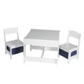 Produktbild: Kindersitzgruppe Kindertisch mit 2 Stühle Kinderzimmertisch Box Tafel 0001ETZY