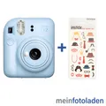 Produktbild: FUJIFILM Instax Mini 12 pastel blue Blau Sofortbildkamera ink. Fun-Sticker-Set