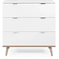 Produktbild: Finori Göteborg 1 Kommode Holzwerkstoff Vollholz-Füße Weiß/Sonoma Eiche