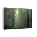Produktbild: Wandbilder 120x80cm Leinwandbild Wald Nebel Baum Groß XXL Bilder Art Wanddeko