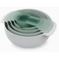 Produktbild: NestTM 9 Plus Editions (Sage) de de Joseph Joseph 9-teiliges stapelbares Set mit Schüsseln, Sieb, Sieb de feinmaschig und Messbechern.