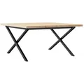 Produktbild: vidaXL Couchtisch X-Gestell 80x80x45,5cm Massivholz Kiefer & Stahl