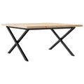 Produktbild: Couchtisch X-Gestell 80x80x45,5cm Massivholz Kiefer & Gusseisen