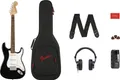 Produktbild: Squier Affinity Series Stratocaster Mustang Micro Pack Black Kopfhörer Zubehör