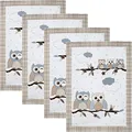 Produktbild: Erwin Müller Geschirrtuch 4er-Pack Baumwolle Eulen Größe 50x70 cm