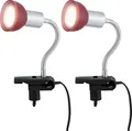 Produktbild: 2er LED Tischleuchte, Klemme, Spot beweglich, rot, H 34cm