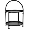 Produktbild: Beistelltisch DOPPIO Rund - mit 2 Etagen - Scandi Schwarz Metall Ø34x 45cm