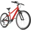 Produktbild: PROMETHEUS BIKES Kinderfahrrad 24 Zoll PRO ab 7 Jahren Ultraleicht 8-Gang SRAM Schaltung Premium Rot Schwarz