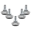 Produktbild: kwmobile Bürostuhl Gleiter 5er Set - Bodengleiter für Schreibtischstuhl 11mm x 22mm - Drehstuhl Füße Parkett Fliesen - Stuhl Fußgleiter - silber