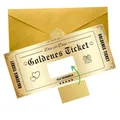 Produktbild: Goldenes Ticket Geschenkkarte Zum Selber Ausfüllen  Geburtstagskarte
