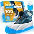 Produktbild: 100x Schuhüberzieher wasserdicht blau-weiß von Überschuhe Verstärkt Extra Sta...