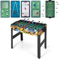 Produktbild: COSTWAY 12 in 1 Spieltisch, Tischspiel mit Tischfußball, Airhockey, Billard, Tischtennis, Schach, Bowling, Shuffleboard, Kombi-Tisch Aktivitätsti... - Bunt