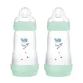 Produktbild: MAM Easy Start Anti-Colic Babyflasche | für Neugeborene | 94% Akzeptanz | von Hebammen & Müttern empfohlen | 80% weniger Koliken | stillfreundlich | Sauger Gr. 2 | 260ml | 2+ Mon | blau | 2 Stück