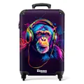 Produktbild: NoBoringSuitcases.com Kinder-Reisekoffer Trolley 55x40x20 cm (Schimpanse - Neon-Violett)