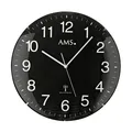 Produktbild: AMS 5959 Funk-Wanduhr, gewölbter Kunststoff, Schwarz