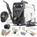 Produktbild: STAHLWERK Schutzgasschweißgerät MIG/MAG 200 ST Digital – Vollausstattung – Inverter mit 200A, MMA (E-Hand/ARC) FLUX (Fülldraht), Schweißen ohne Gas möglich, Spot-Funktion, synergischer Drahtvorschub