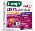 Produktbild: taxofit Eisen Folsäure Direkt Granulat | Zur Blutbildung und Verringerung von Müdigkeit | 20 Stück | PZN 14136743