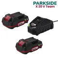Produktbild: PARKSIDE  2 × 2Ah Akku & Ladegerät X20V TEAM 20 Volt mit Active Cell Balancing