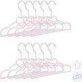 Produktbild: 20 x Kinderkleiderbügel Herz, Drahtbügel, Babybügel, dekorativ & platzsparend, Kinderbügel Metall, 30 cm, rosa