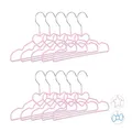 Produktbild: Relaxdays 20 x Kinderkleiderbügel Herz, Drahtbügel, Babybügel, dekorativ & platzsparend, Kinderbügel Metall, 30 cm, rosa